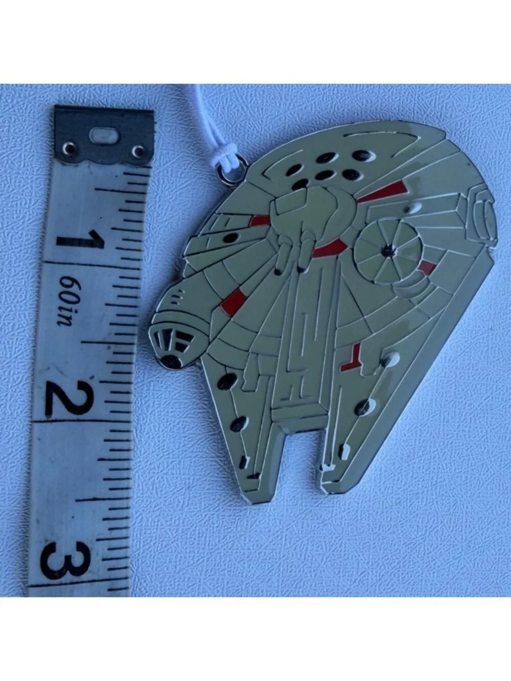 Lucasfilm Millennium Falcon Ship Star Wars Metal Tree Ornament w/Silver Backside
